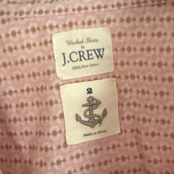 J. Crew Pink Patterned Button Down Shirt Size 2 - Picture 3 of 3